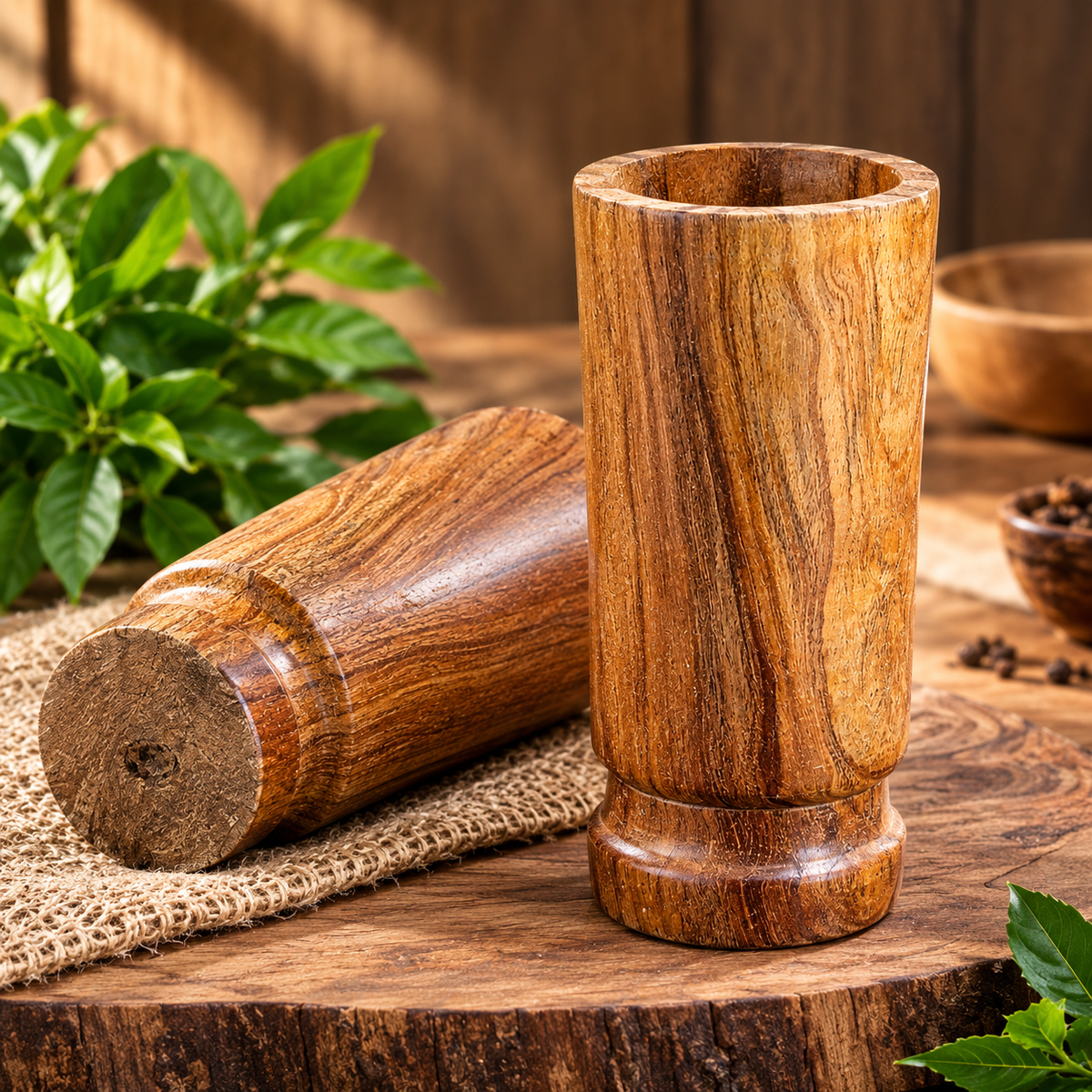 Herbal Ayurvedic Wooden Glass – Natural Wellness Water Preparation